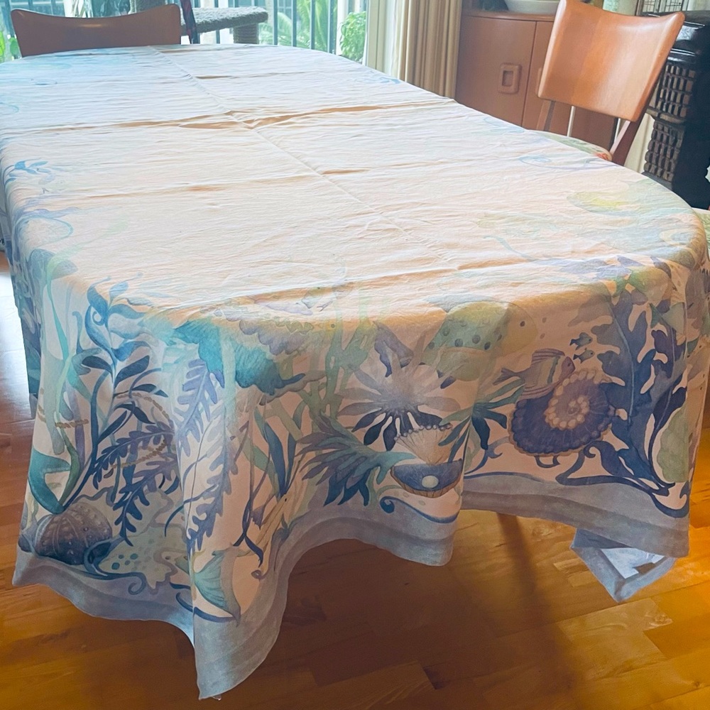 Oblong Linen Tortuga Tablecloth